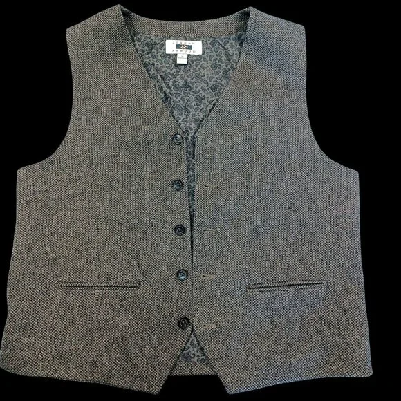 Joseph Abboud Vest Brown Herringbone Tweed Preppy Dark Academia Men's Size L - Picture 7 of 10